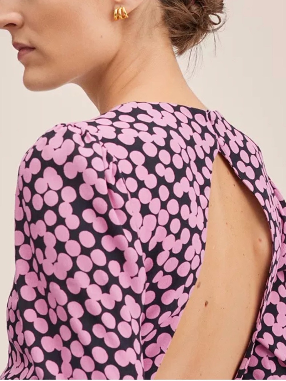 MANGO NWOT Women's Printed Cut-Out Detail Dress Sz 2 - Picture 3 of 14
